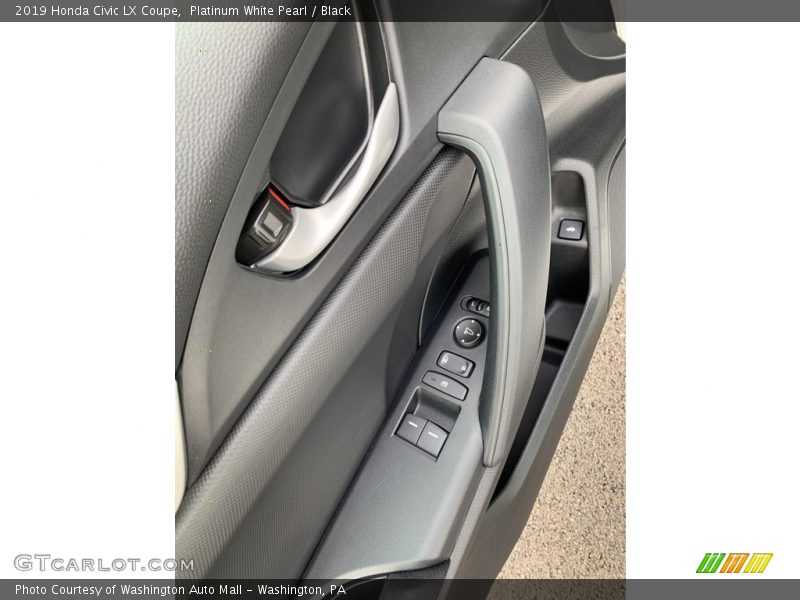 Platinum White Pearl / Black 2019 Honda Civic LX Coupe