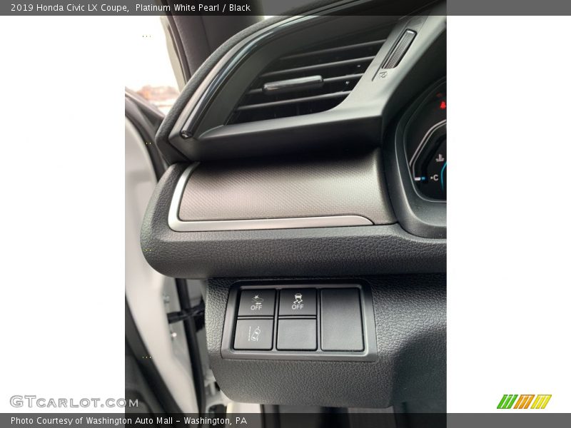 Platinum White Pearl / Black 2019 Honda Civic LX Coupe