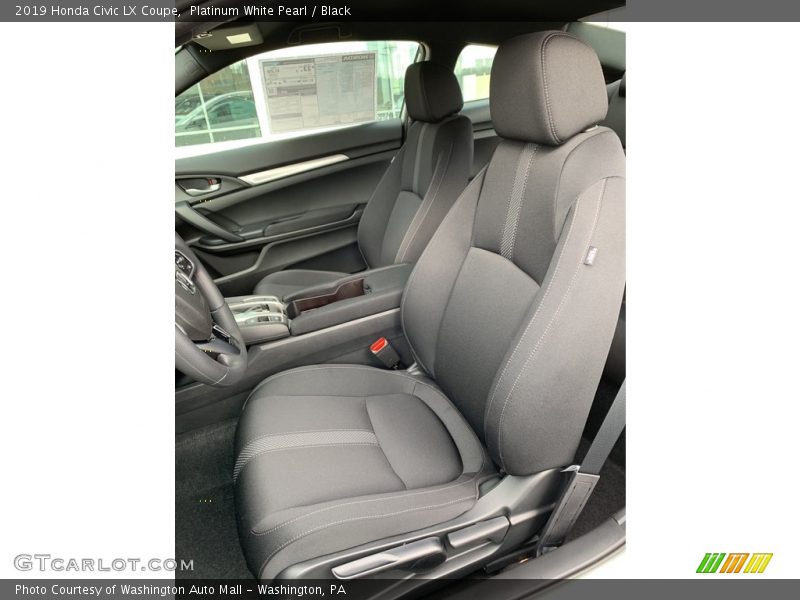 Platinum White Pearl / Black 2019 Honda Civic LX Coupe
