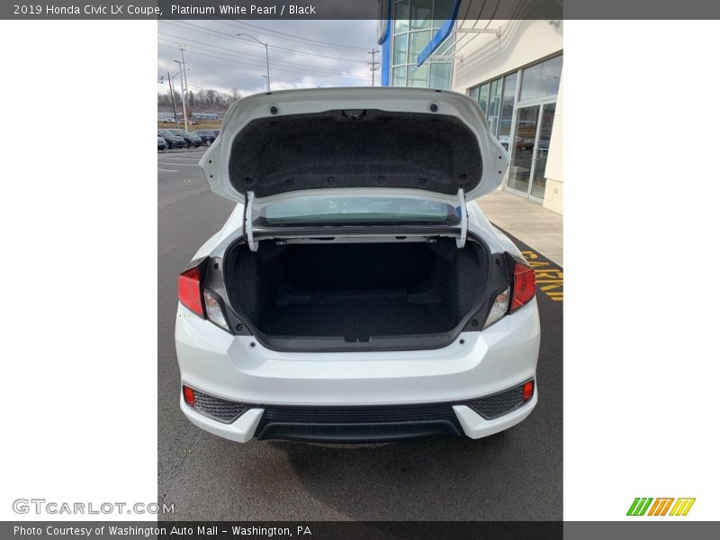 Platinum White Pearl / Black 2019 Honda Civic LX Coupe