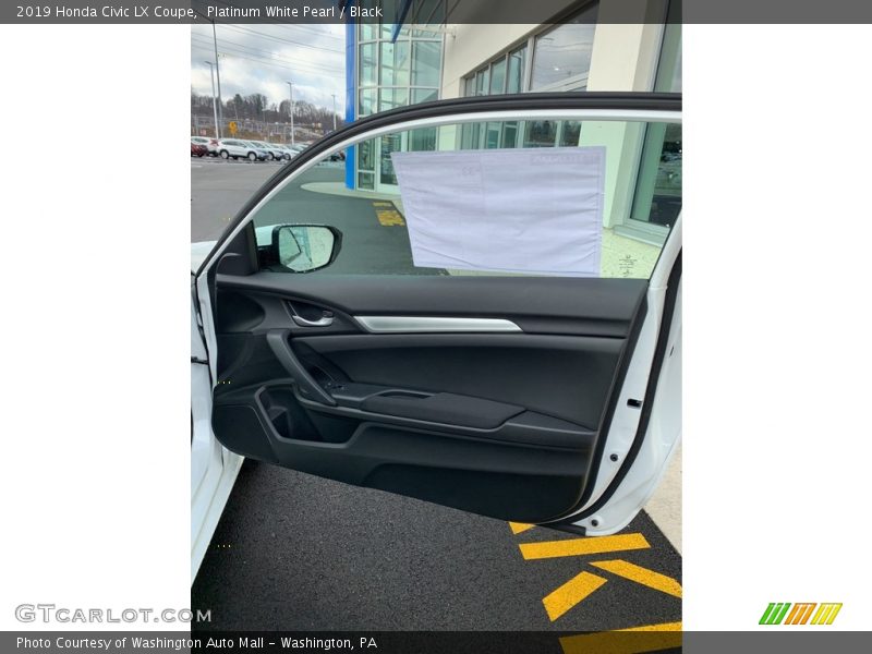 Platinum White Pearl / Black 2019 Honda Civic LX Coupe