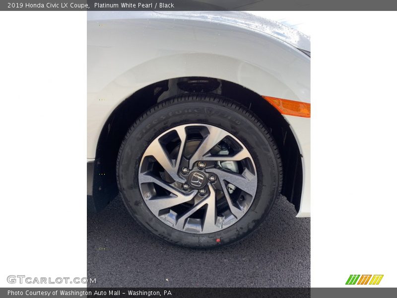 Platinum White Pearl / Black 2019 Honda Civic LX Coupe