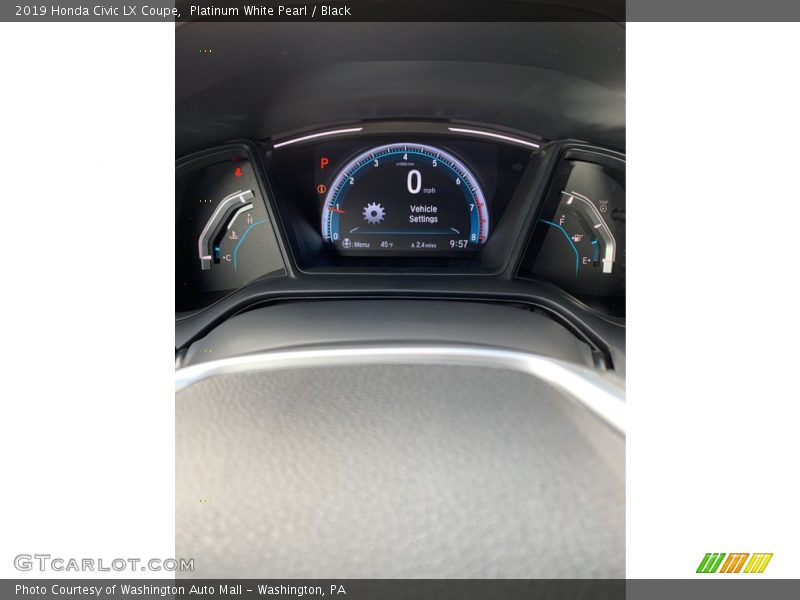 Platinum White Pearl / Black 2019 Honda Civic LX Coupe