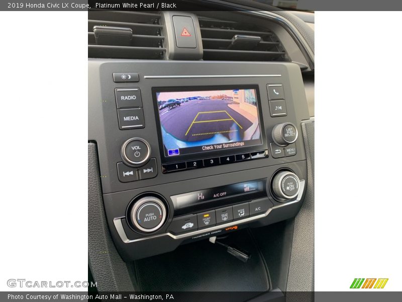 Platinum White Pearl / Black 2019 Honda Civic LX Coupe