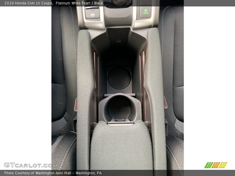Platinum White Pearl / Black 2019 Honda Civic LX Coupe