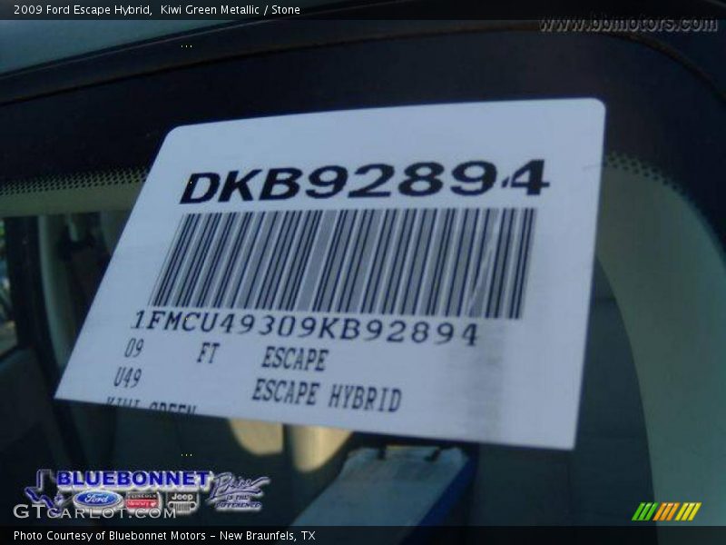 Kiwi Green Metallic / Stone 2009 Ford Escape Hybrid
