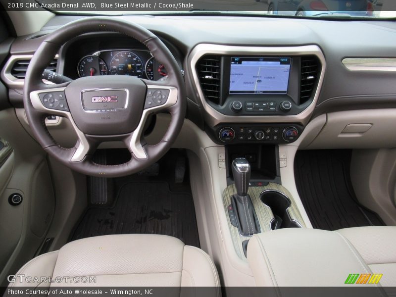 Blue Steel Metallic / Cocoa/Shale 2018 GMC Acadia Denali AWD
