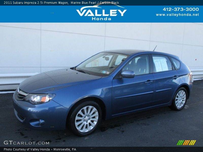 Marine Blue Pearl / Carbon Black 2011 Subaru Impreza 2.5i Premium Wagon