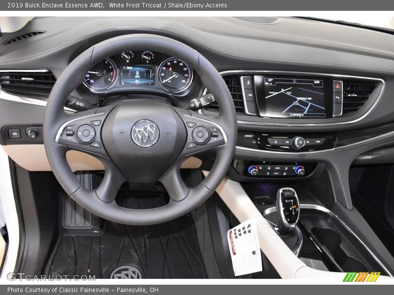 White Frost Tricoat / Shale/Ebony Accents 2019 Buick Enclave Essence AWD