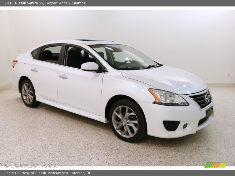 Aspen White / Charcoal 2013 Nissan Sentra SR