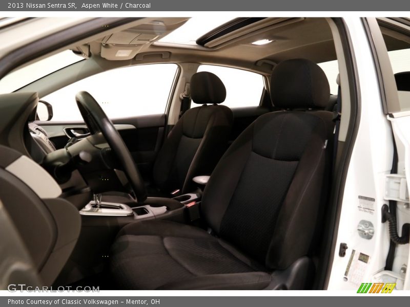 Aspen White / Charcoal 2013 Nissan Sentra SR