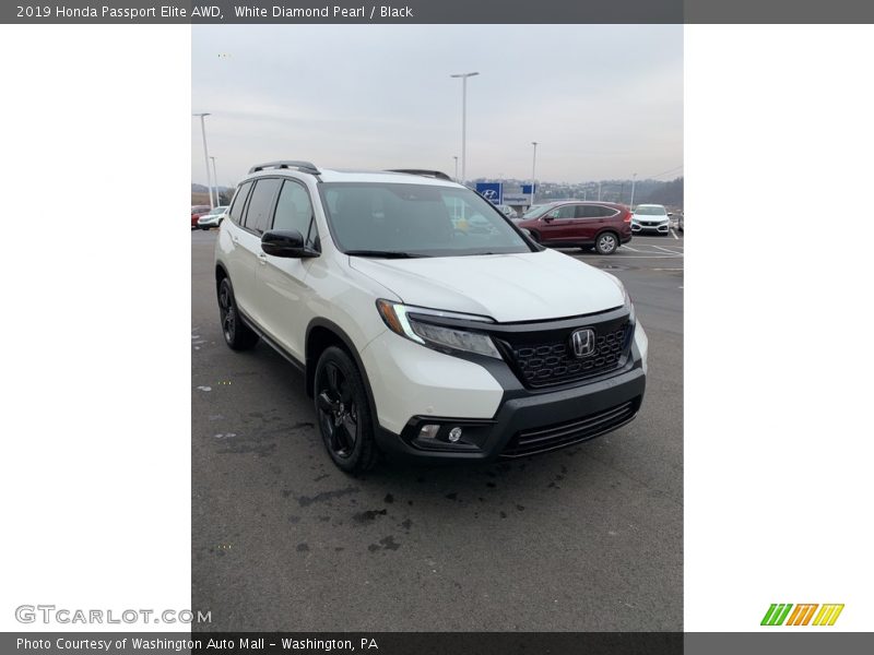White Diamond Pearl / Black 2019 Honda Passport Elite AWD