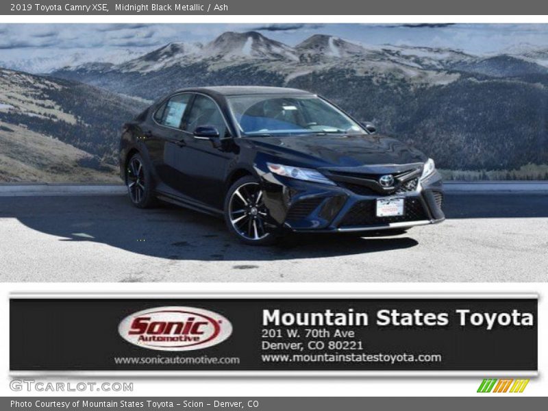 Midnight Black Metallic / Ash 2019 Toyota Camry XSE
