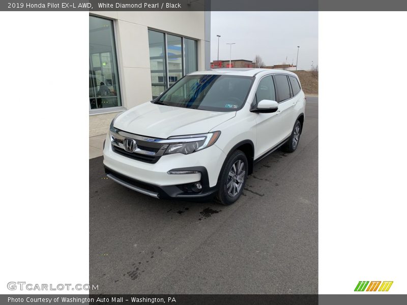 White Diamond Pearl / Black 2019 Honda Pilot EX-L AWD