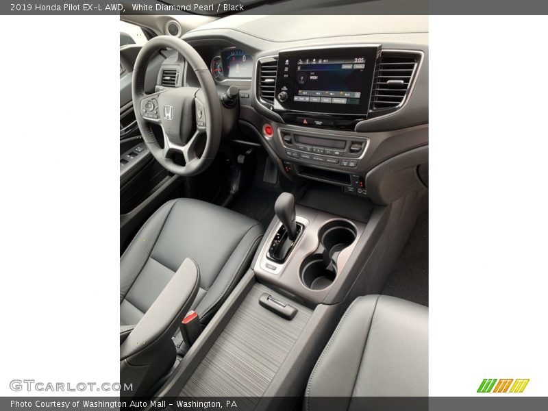 White Diamond Pearl / Black 2019 Honda Pilot EX-L AWD