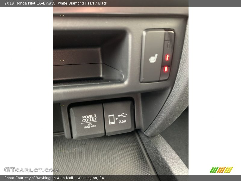 White Diamond Pearl / Black 2019 Honda Pilot EX-L AWD