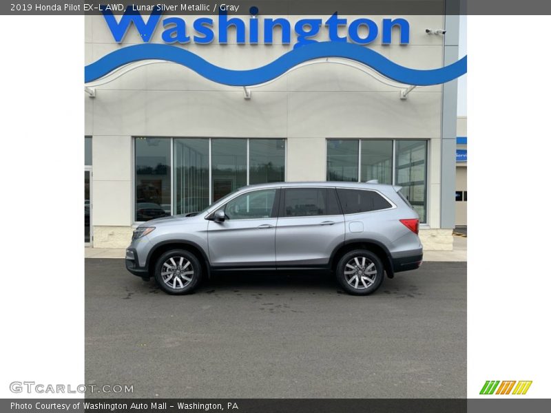 Lunar Silver Metallic / Gray 2019 Honda Pilot EX-L AWD