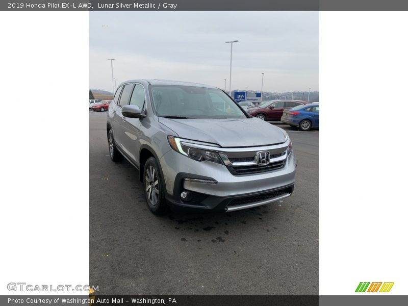 Lunar Silver Metallic / Gray 2019 Honda Pilot EX-L AWD
