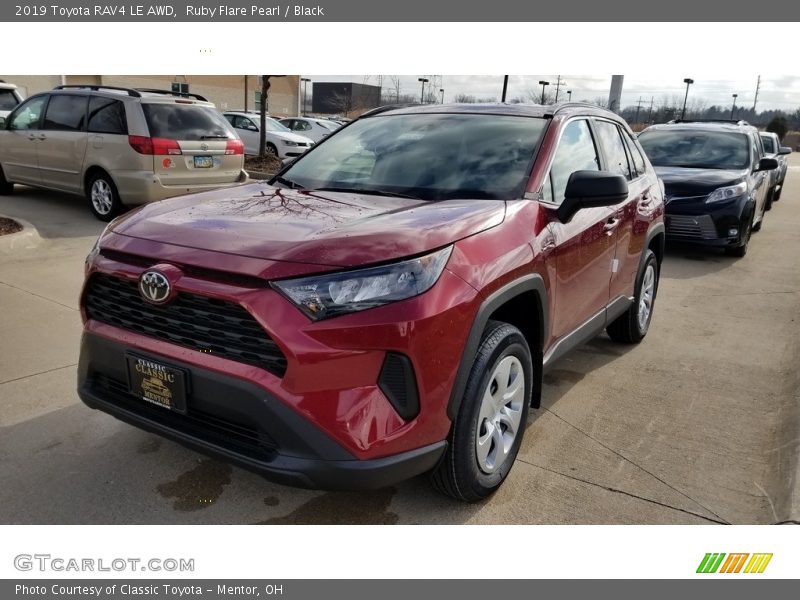 Ruby Flare Pearl / Black 2019 Toyota RAV4 LE AWD