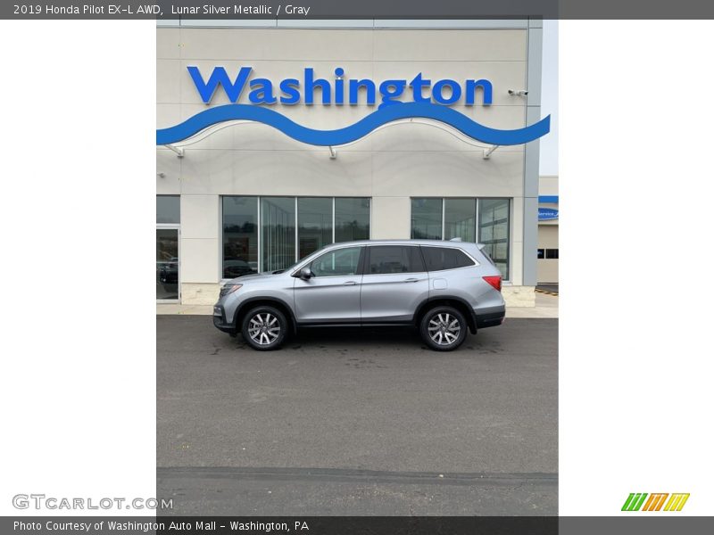 Lunar Silver Metallic / Gray 2019 Honda Pilot EX-L AWD