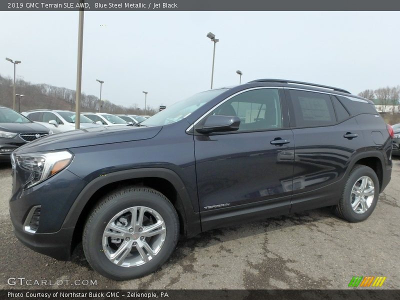 Blue Steel Metallic / Jet Black 2019 GMC Terrain SLE AWD