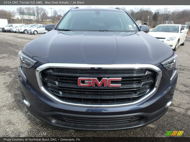 Blue Steel Metallic / Jet Black 2019 GMC Terrain SLE AWD