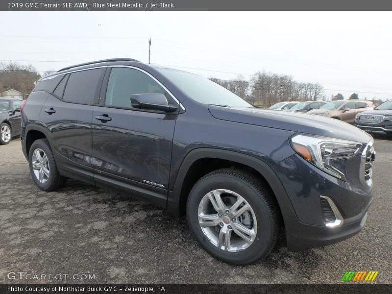 Blue Steel Metallic / Jet Black 2019 GMC Terrain SLE AWD