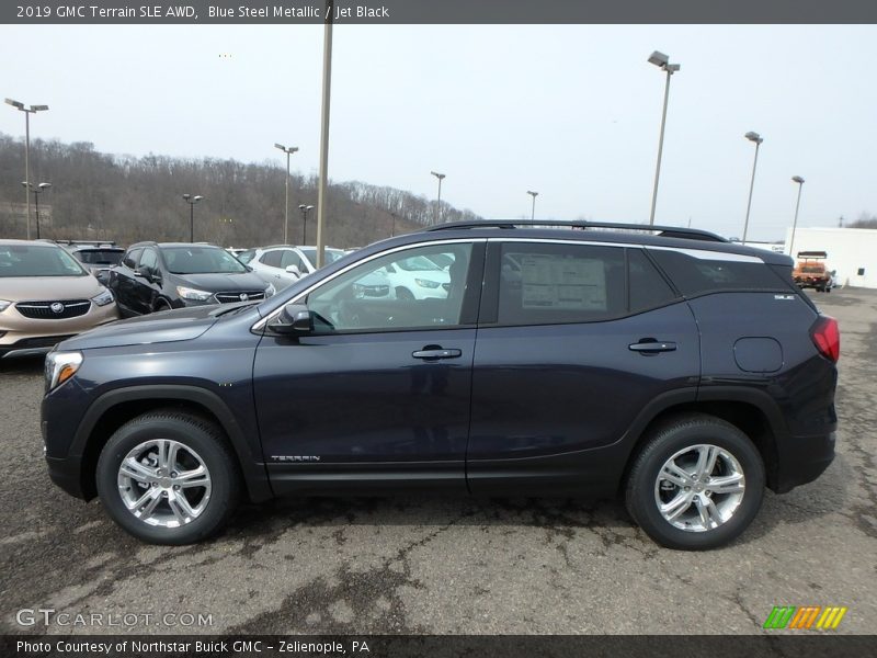 Blue Steel Metallic / Jet Black 2019 GMC Terrain SLE AWD