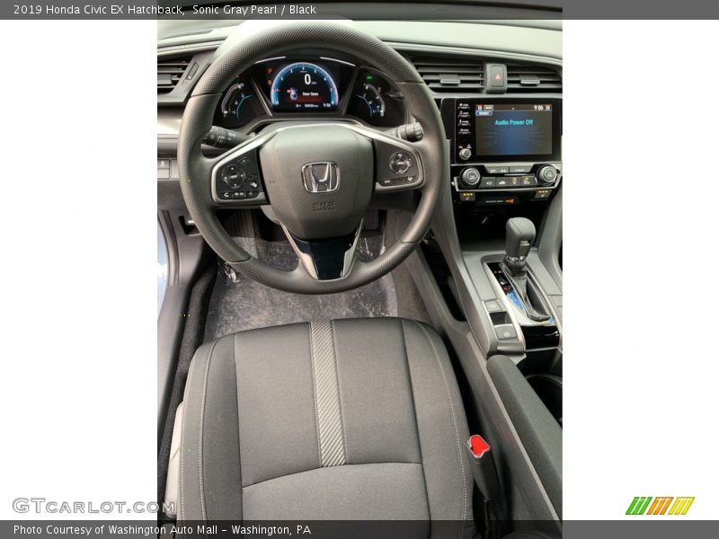 Sonic Gray Pearl / Black 2019 Honda Civic EX Hatchback