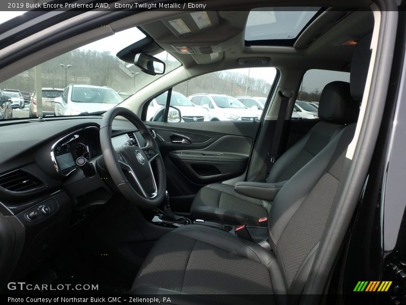 Front Seat of 2019 Encore Preferred AWD