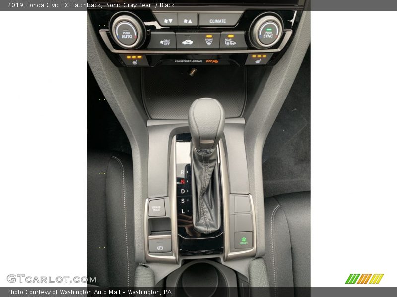 Sonic Gray Pearl / Black 2019 Honda Civic EX Hatchback