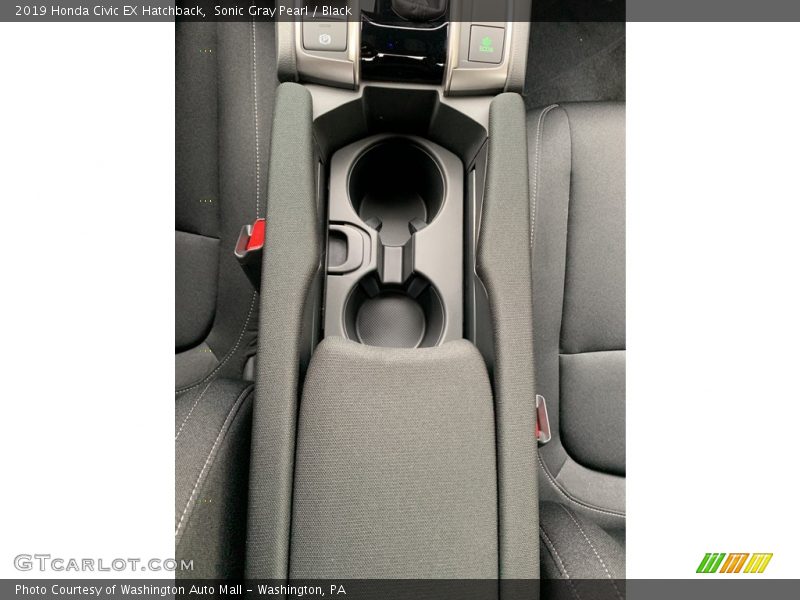 Sonic Gray Pearl / Black 2019 Honda Civic EX Hatchback