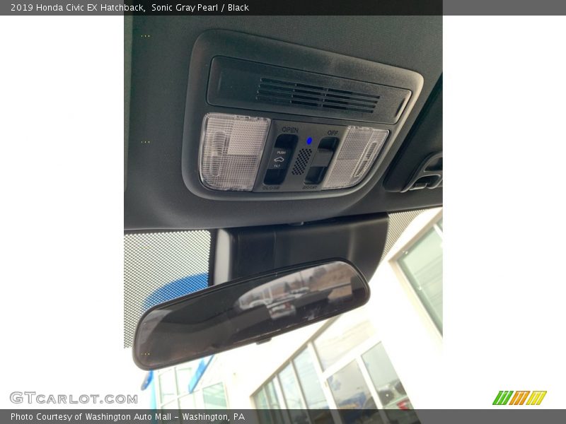 Sonic Gray Pearl / Black 2019 Honda Civic EX Hatchback
