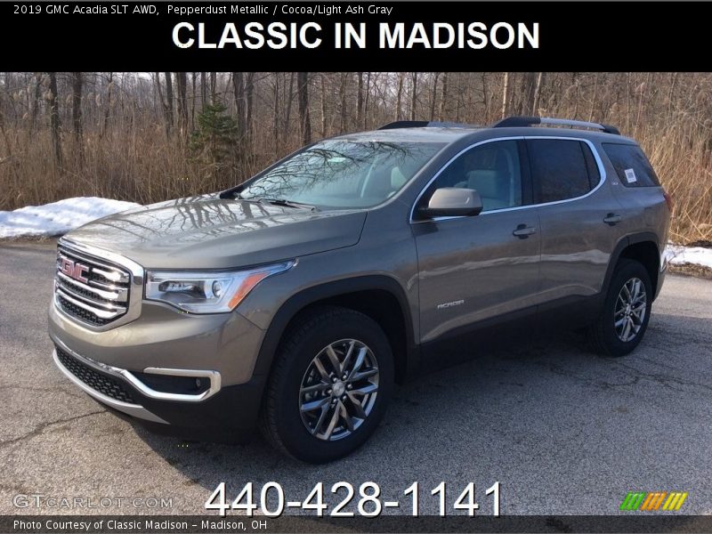 Pepperdust Metallic / Cocoa/Light Ash Gray 2019 GMC Acadia SLT AWD