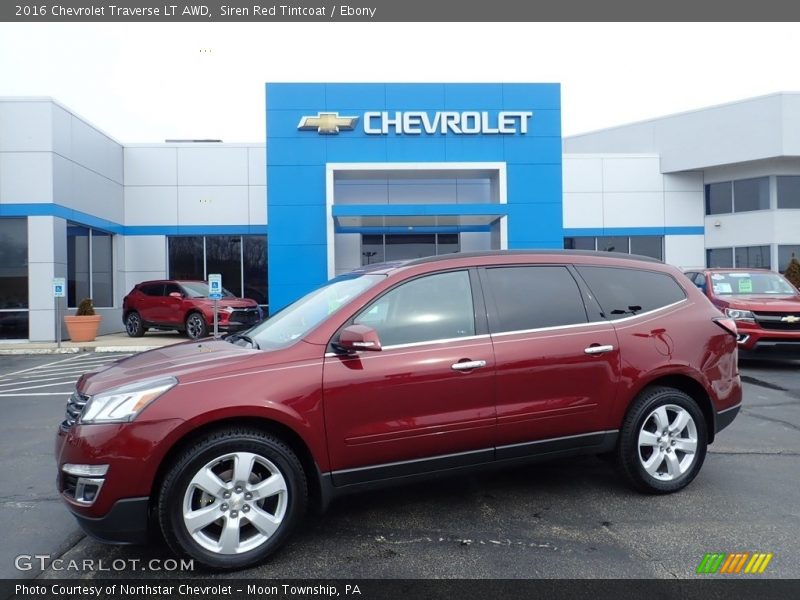 Siren Red Tintcoat / Ebony 2016 Chevrolet Traverse LT AWD