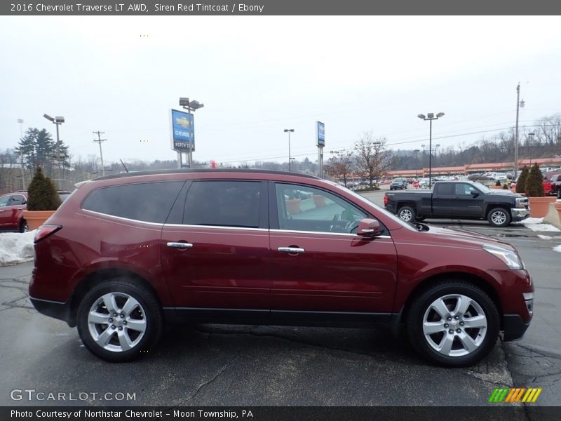 Siren Red Tintcoat / Ebony 2016 Chevrolet Traverse LT AWD