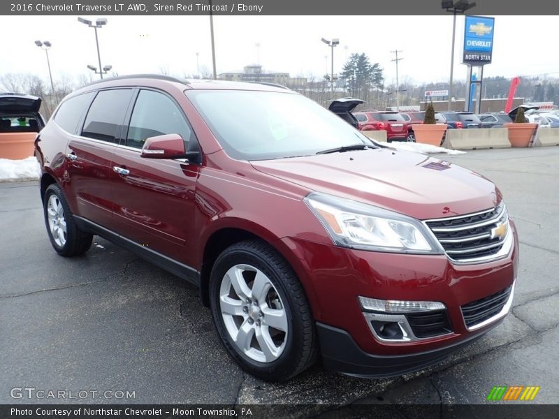 Siren Red Tintcoat / Ebony 2016 Chevrolet Traverse LT AWD