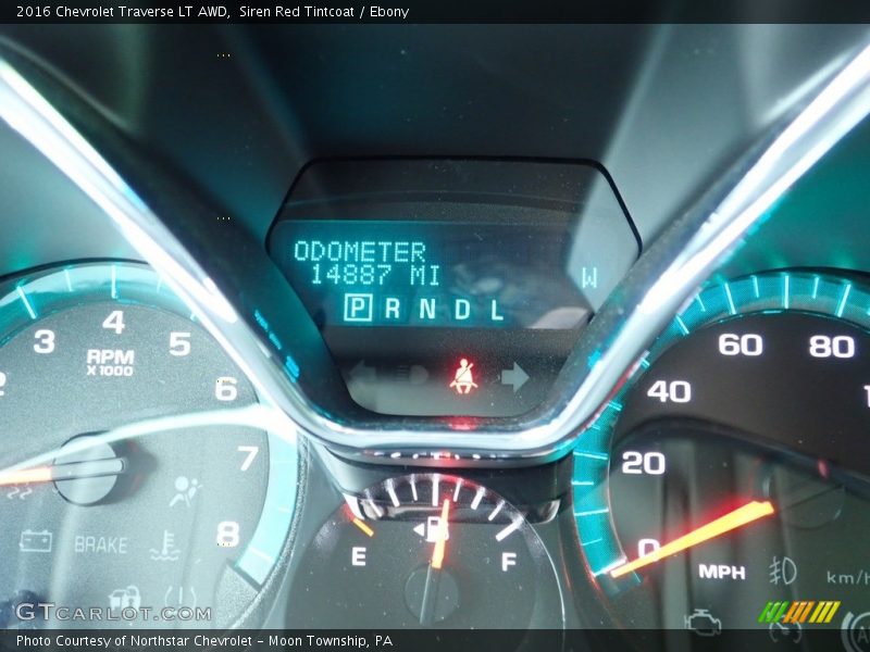 Siren Red Tintcoat / Ebony 2016 Chevrolet Traverse LT AWD
