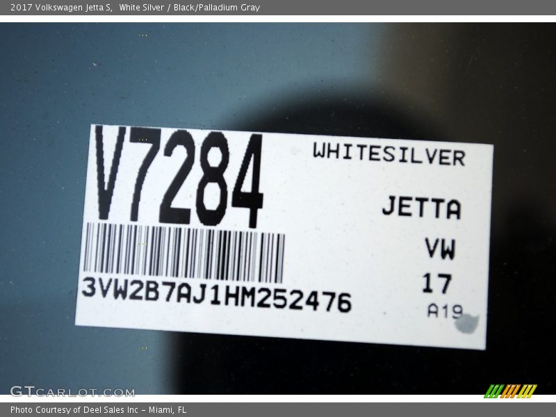 White Silver / Black/Palladium Gray 2017 Volkswagen Jetta S