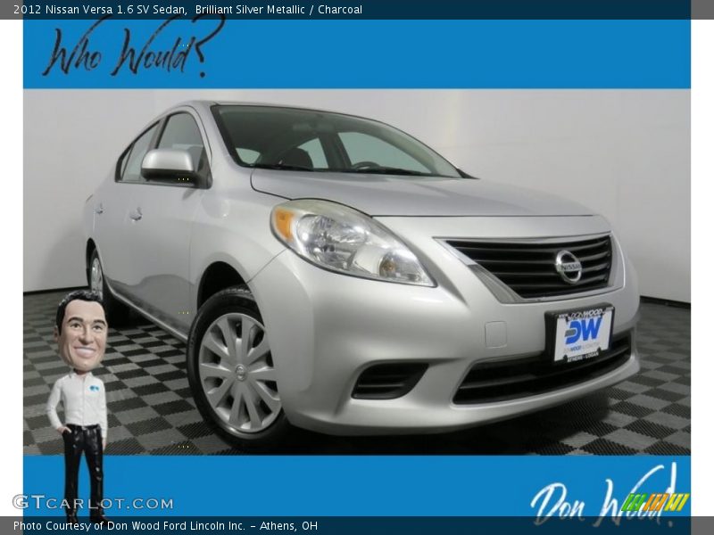 Brilliant Silver Metallic / Charcoal 2012 Nissan Versa 1.6 SV Sedan