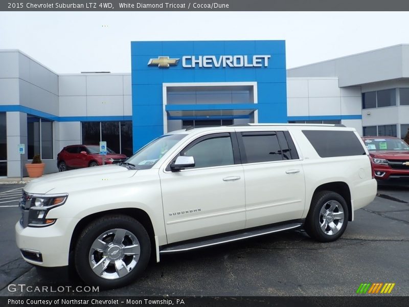 White Diamond Tricoat / Cocoa/Dune 2015 Chevrolet Suburban LTZ 4WD