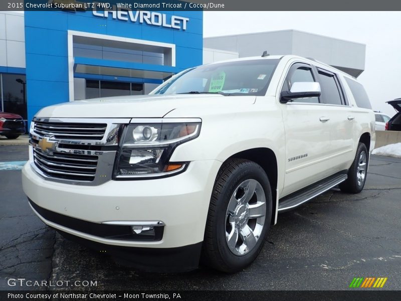 White Diamond Tricoat / Cocoa/Dune 2015 Chevrolet Suburban LTZ 4WD