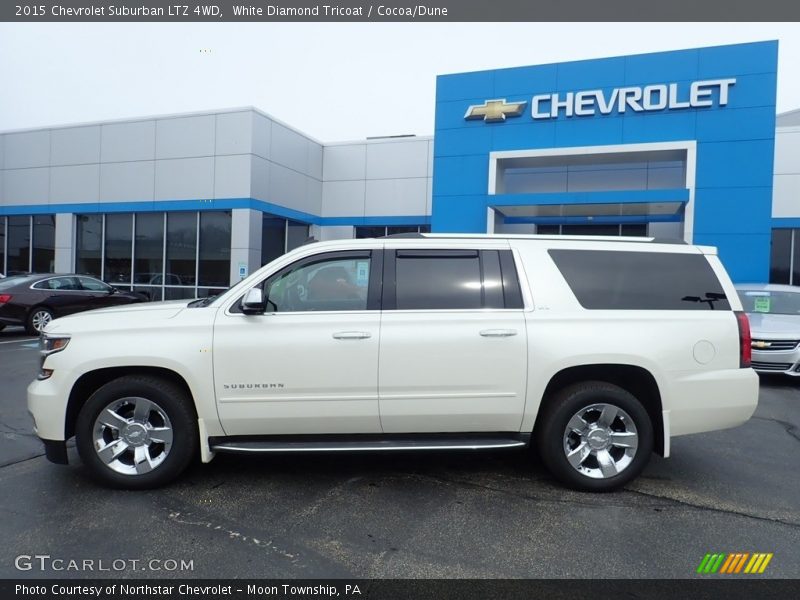 White Diamond Tricoat / Cocoa/Dune 2015 Chevrolet Suburban LTZ 4WD