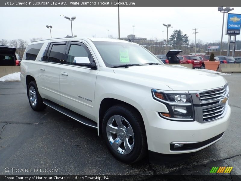 White Diamond Tricoat / Cocoa/Dune 2015 Chevrolet Suburban LTZ 4WD