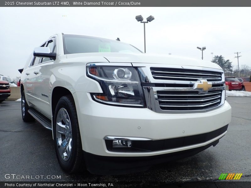 White Diamond Tricoat / Cocoa/Dune 2015 Chevrolet Suburban LTZ 4WD