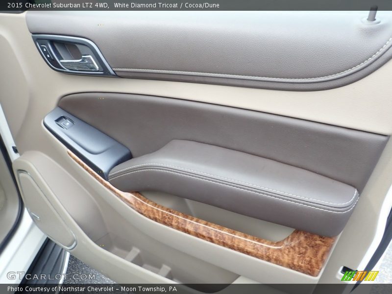 White Diamond Tricoat / Cocoa/Dune 2015 Chevrolet Suburban LTZ 4WD