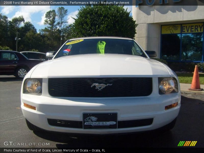 Performance White / Medium Parchment 2008 Ford Mustang V6 Deluxe Convertible