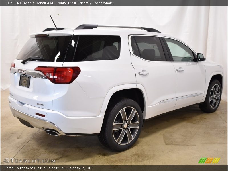 White Frost Tricoat / Cocoa/Shale 2019 GMC Acadia Denali AWD