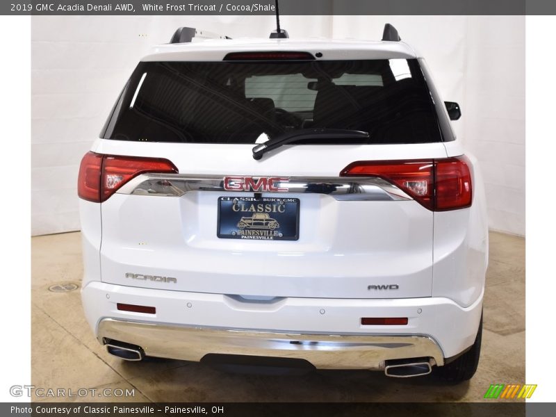 White Frost Tricoat / Cocoa/Shale 2019 GMC Acadia Denali AWD