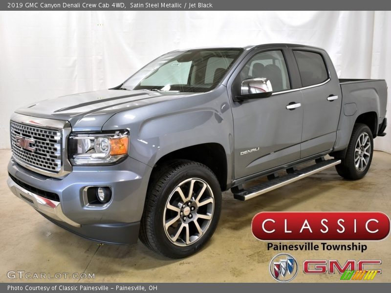 Satin Steel Metallic / Jet Black 2019 GMC Canyon Denali Crew Cab 4WD